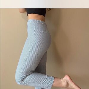 Brandy Melville Blue and White Striped Capris